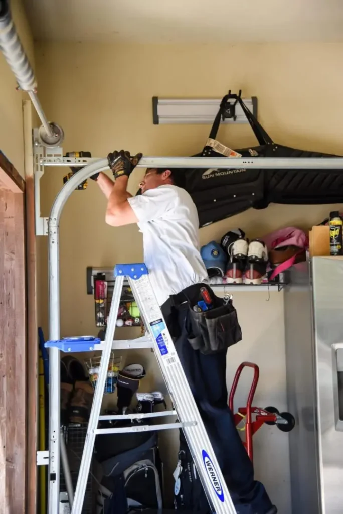 "Local garage door repair service near you in Hopkins Minnesota fixing residential garage door"