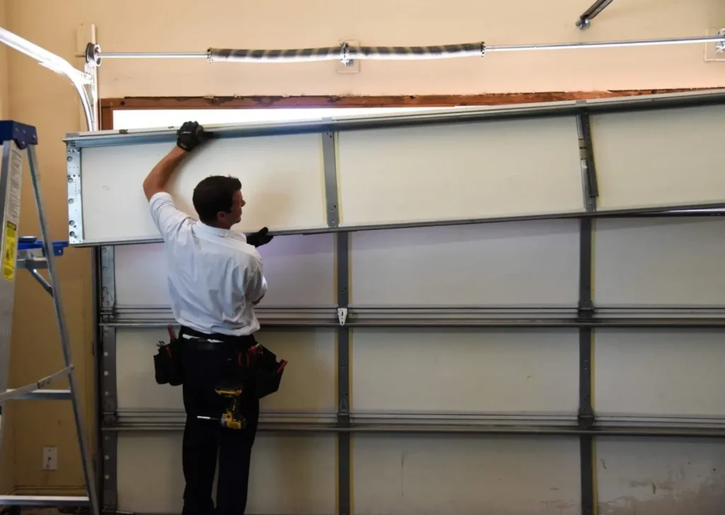 "Garage door panel repair service fixing damaged garage door panels in Hopkins MN"