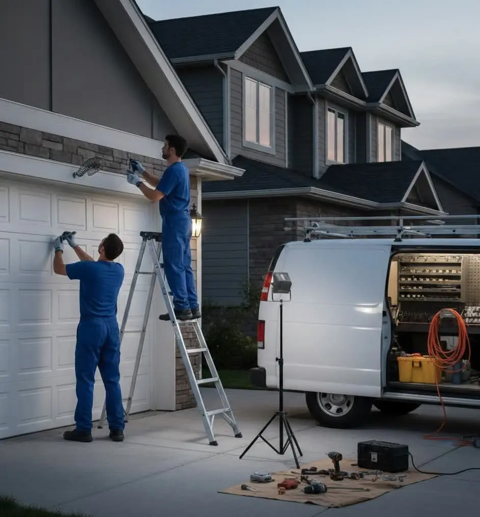 "Garage door repair technician van providing service in Hopkins MN"